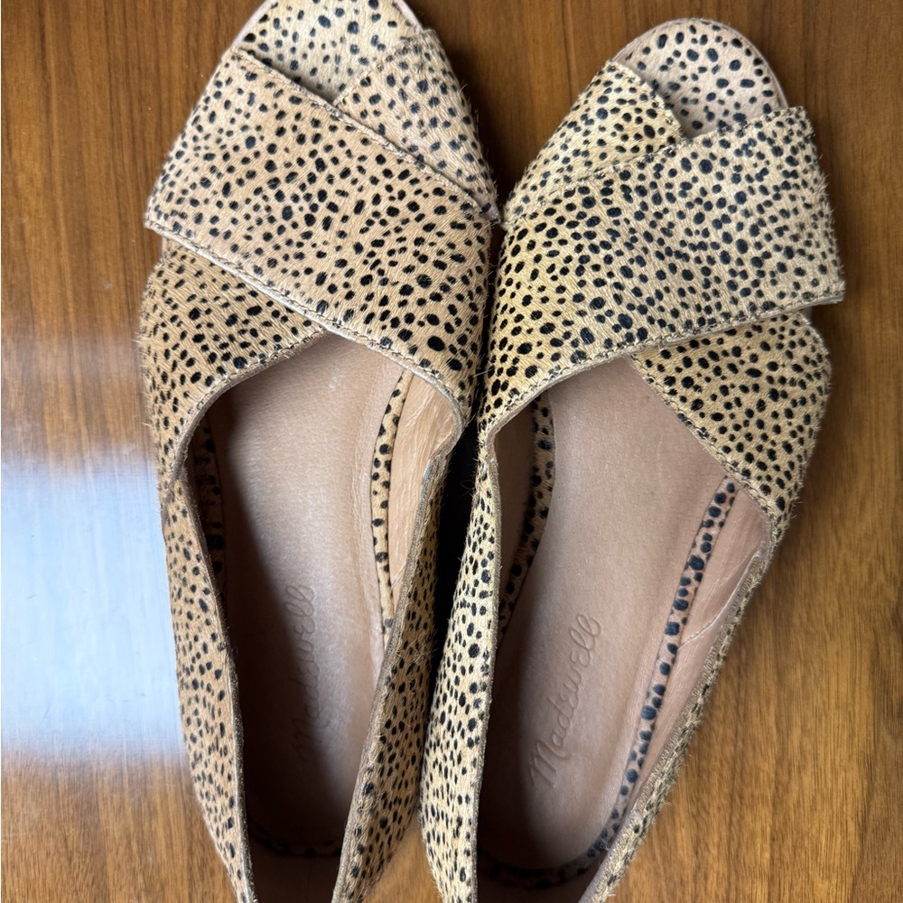 Madewell Leopard-Print Tan and Black Flats